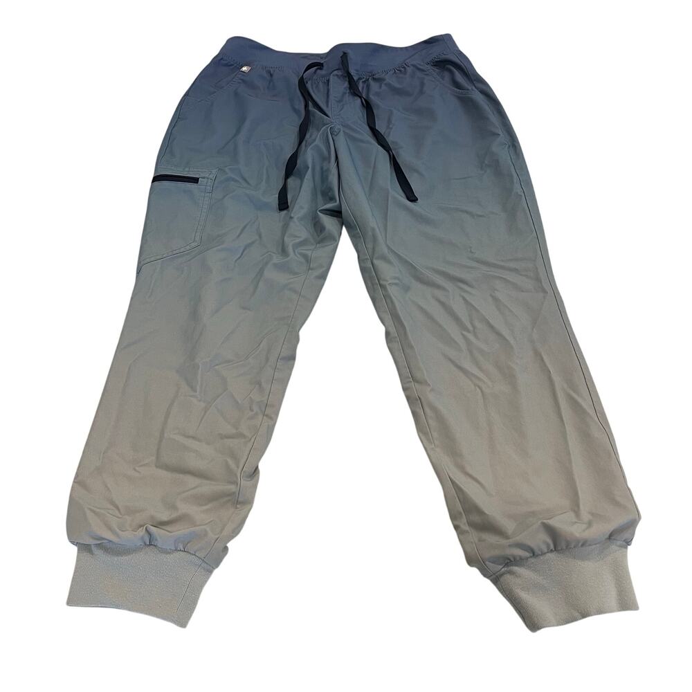 FIGS Zamora Scrub Jogger Bottoms in Ocean Mist Blue Ombre Size Medium Petite